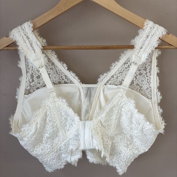Aerie Women’s XXL White Ivory Lace Bralette Wireless Padded Stretch Bra Top - Picture 5 of 7